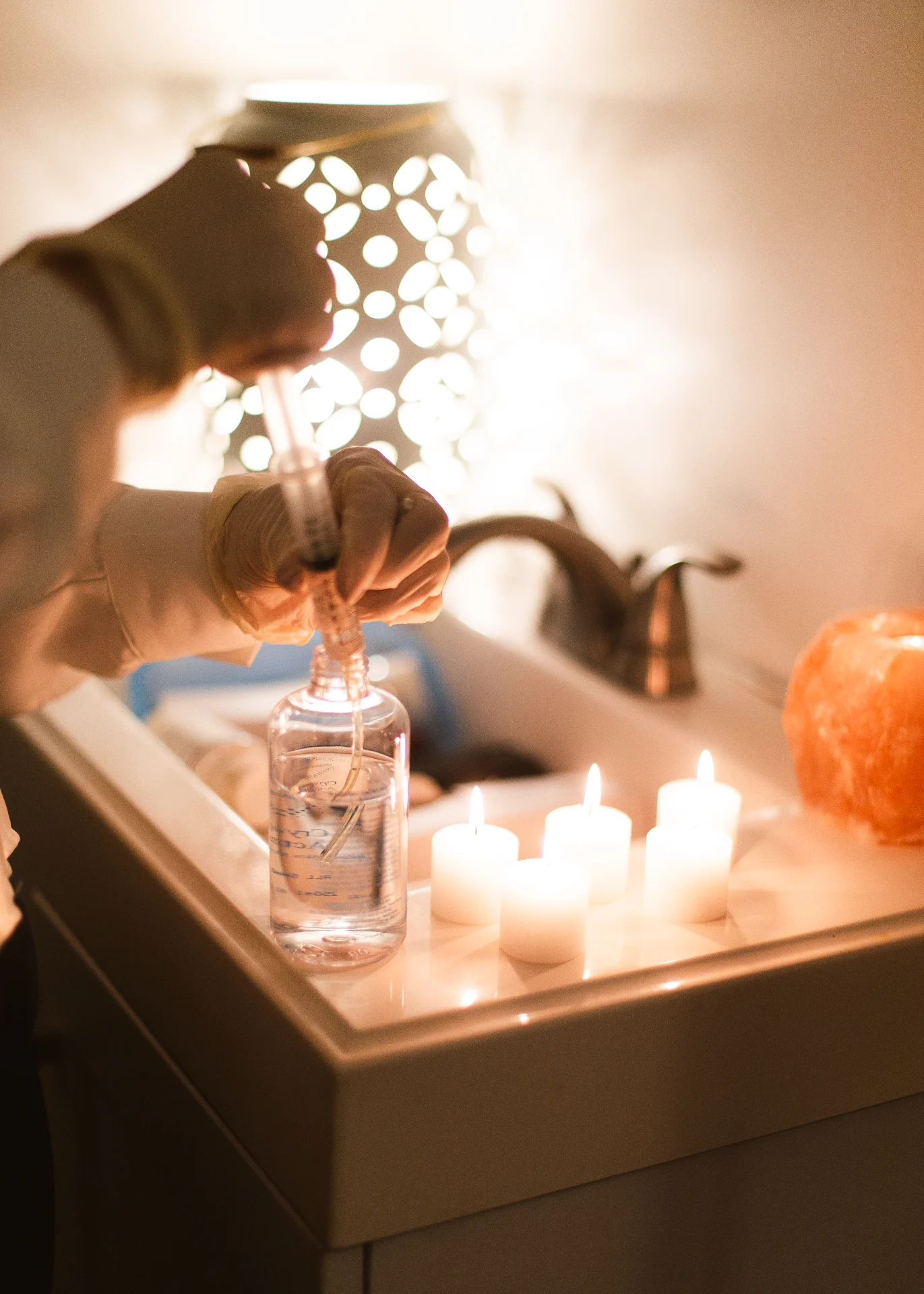Skincare preparation at HBL Spa