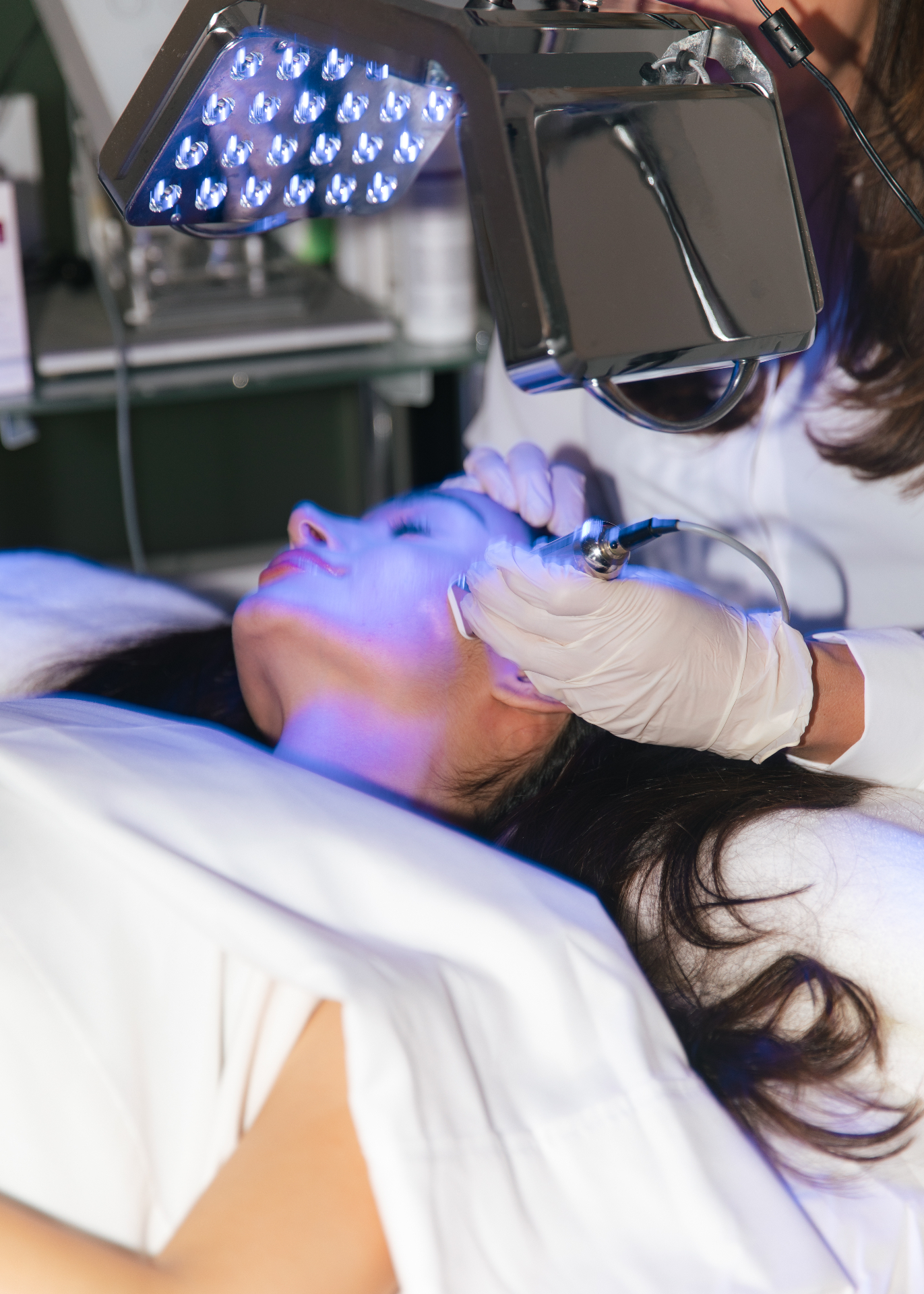 Blue LED light therapy with microdermabrasion at HBL Spa